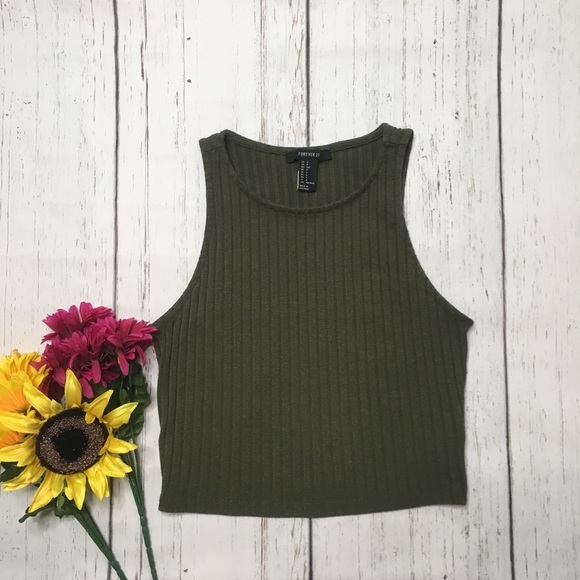 Forever 21 Tops - F21 Green Crop Top
